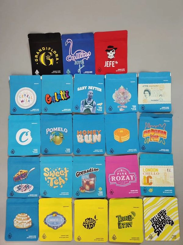 Smell Proof Custom Mylar Bag With Flavor Sticker Hologram Sticker