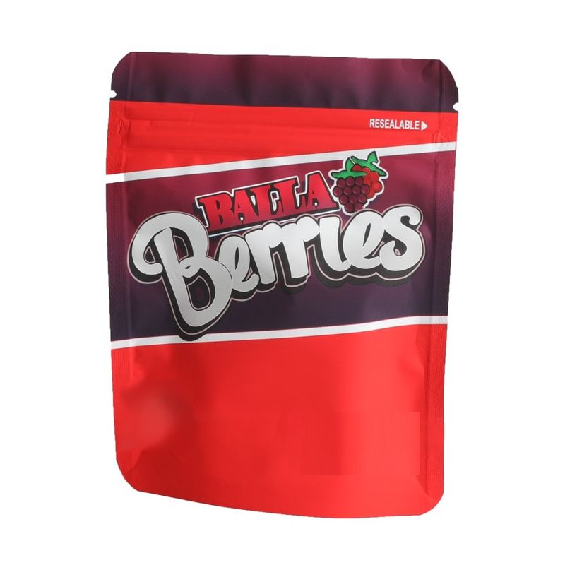 Resealable Custom Mylar Bag With Sticker Matte Touch Skin Material