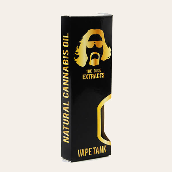 Matte Glossy CBD Vape Packaging Box With Gold Stamp UV Vanish