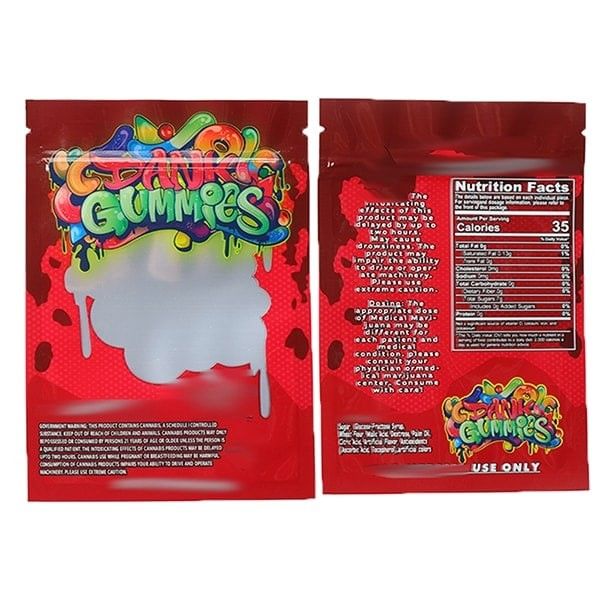 Smell Proof Ziplock Custom Mylar Bag For Dank Gummies Candy