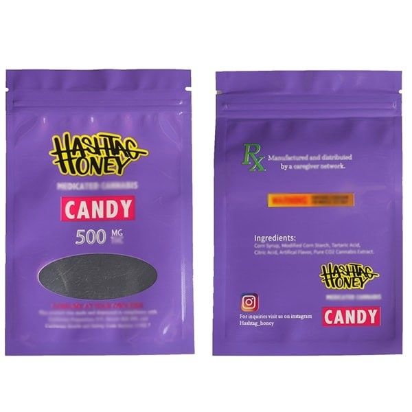 Child Proof Zipper Custom Mylar Bag 600mg Capacity With Window