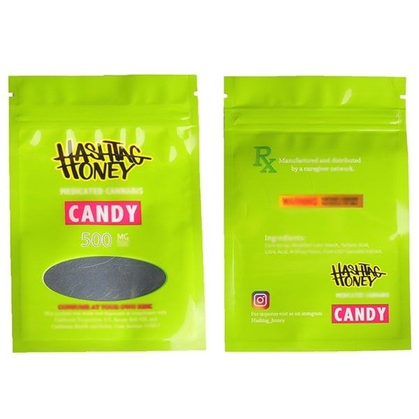 Child Proof Zipper Custom Mylar Bag 600mg Capacity With Window