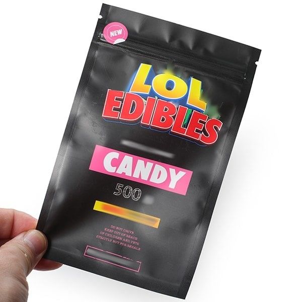 Gummies Custom Zip Bag Packaging , 600Mg Mylar Bags For Food Storage
