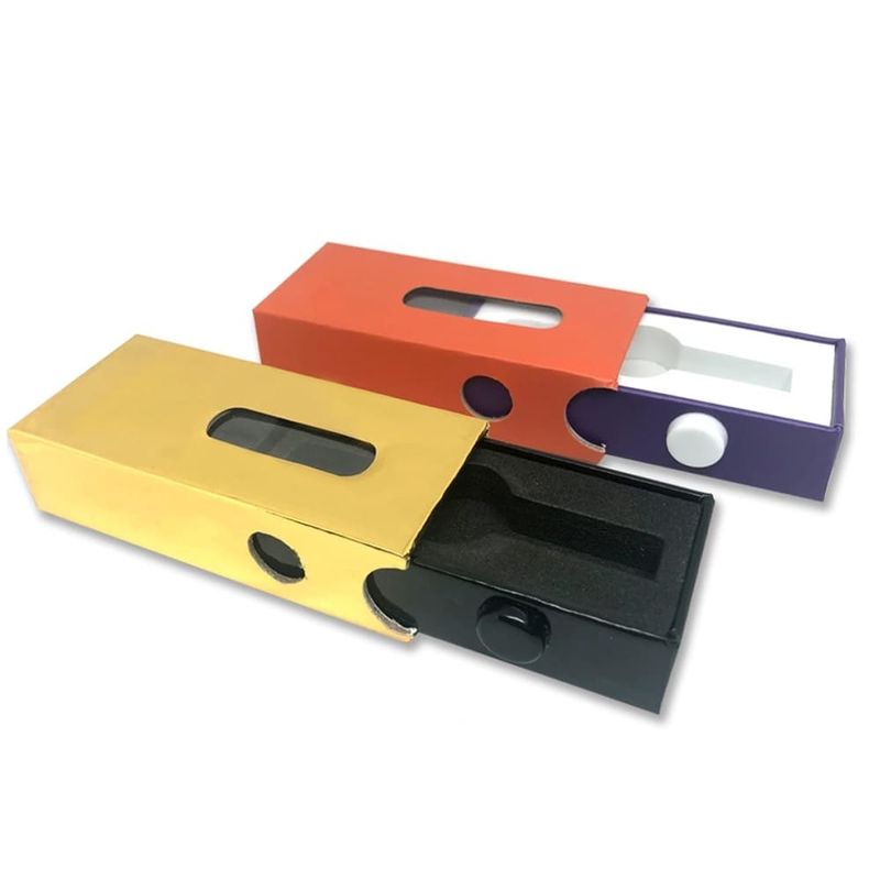Disposable Empty Vape Packaging Box With UV Embossing Gold Printing