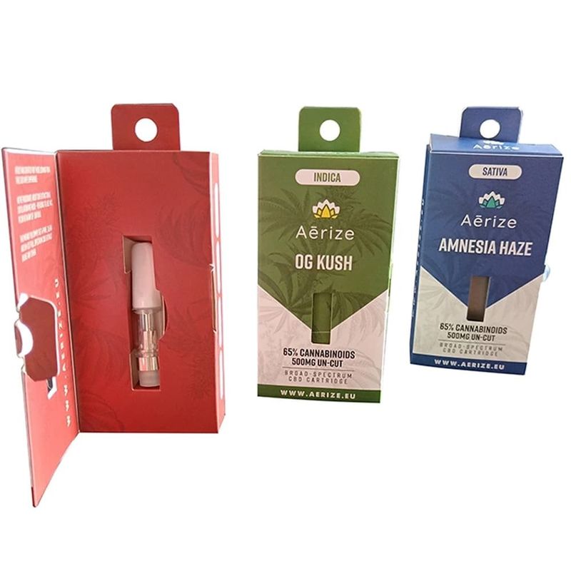 Disposable THC Vape Pen Box With UV Embossing Gold Printing