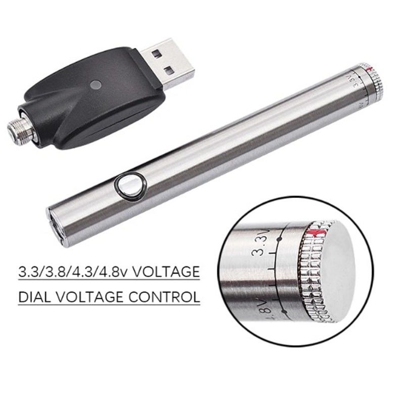 Voltage Adjustable Vape Cartridge Battery CBD 380mAh Rechargeable 510 Preheat
