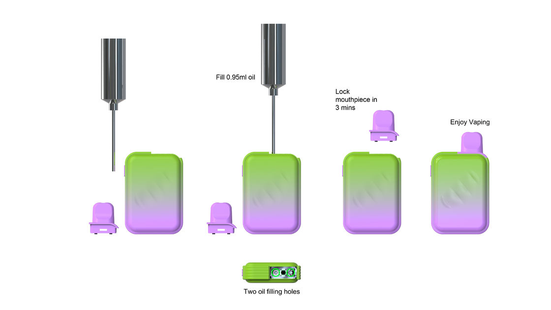 Rechargeable Preheating 1ML 2ML CBD Pod Vape Device for CBD&THC Oil